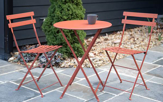 Набор складного столика сада H71cm и мебели стульев на открытом воздухе полностью стальной