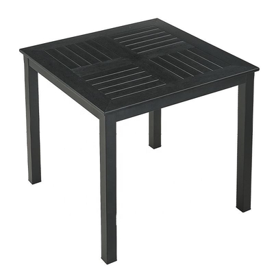 черноты таблицы квадрата 80cm верхняя часть партера на открытом воздухе алюминиевой пластиковая деревянная