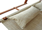 Кровать качания гамака рамки лиственницы сада на открытом воздухе двойная сдобренная белая с сенью