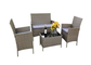 ODM OEM набор мебели сада ротанга 4 частей, плетеная таблица патио и стулья